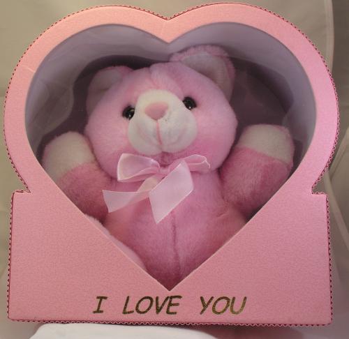 I Love You Pink Bear in Heart Gift Box