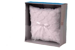 White Cherish Square Ring Pillow