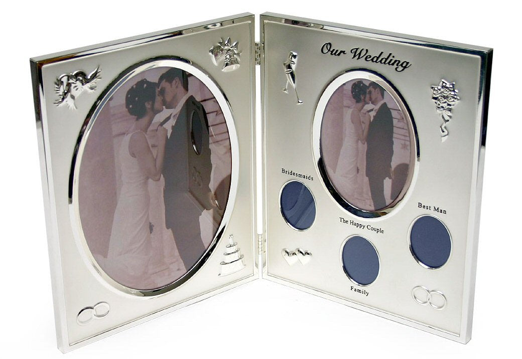 Juliana Impressions Silver Plated Hinged Collage Photo Frame - Our Wedding