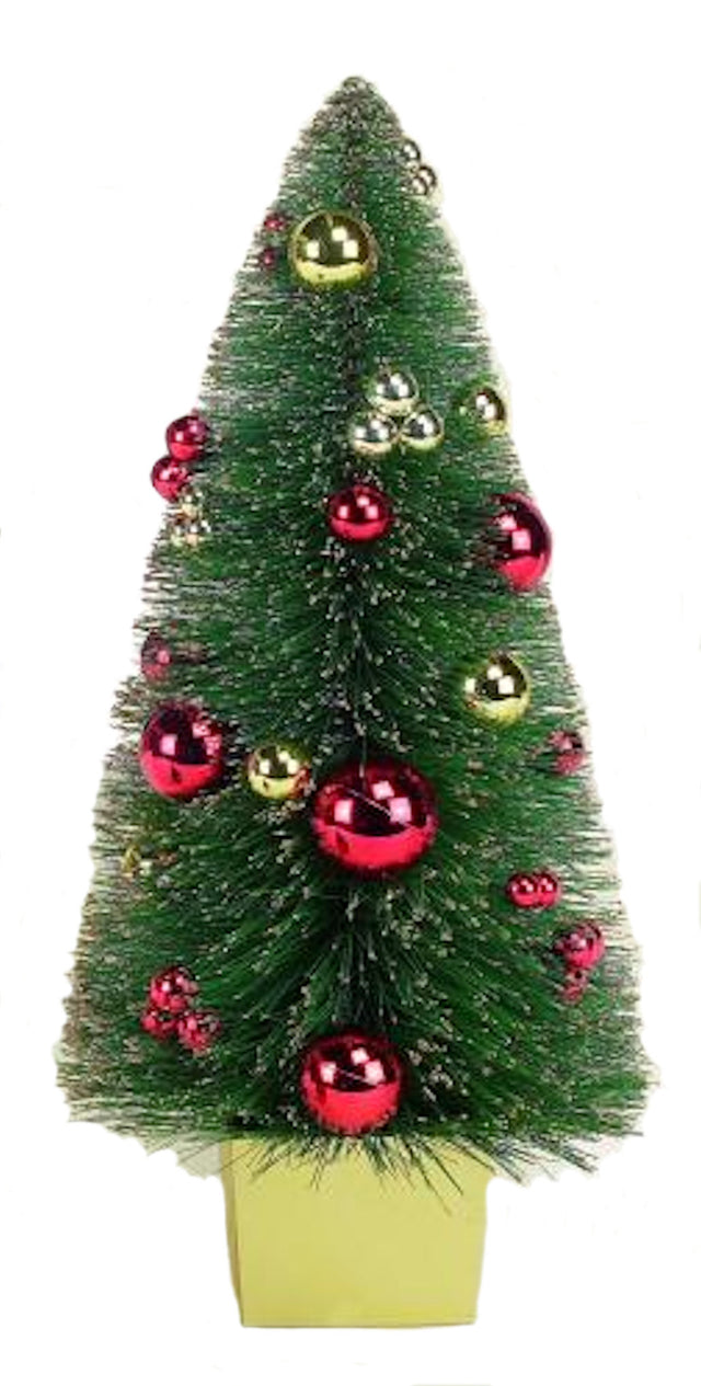 Christmas Decoration - Decorated Tree in Pot 61cm - Gold Frosted with Bauble