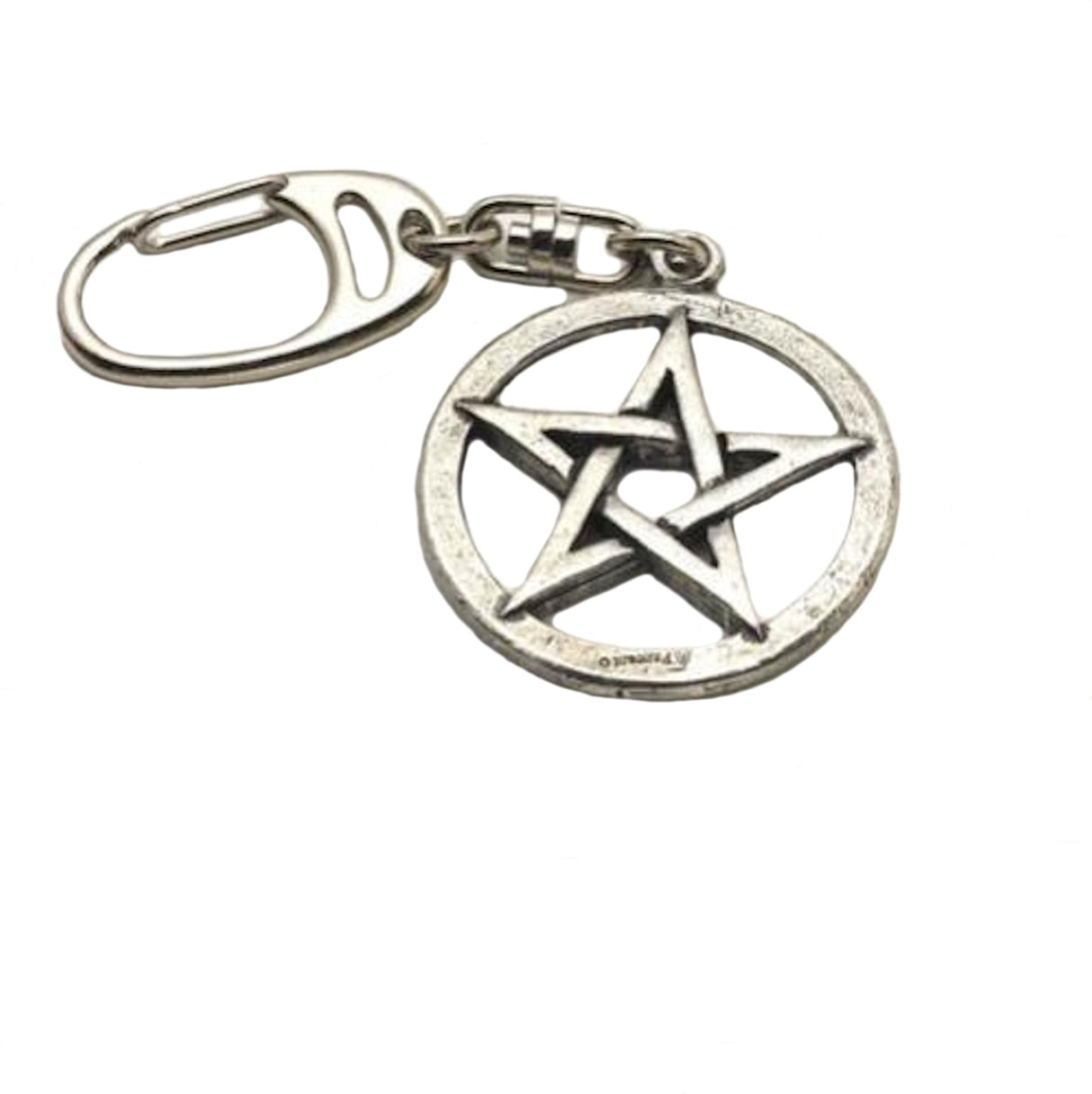 English Pewter Pentangle Star Keyring