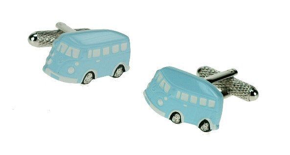 Camper Van Cufflinks - Pale Blue