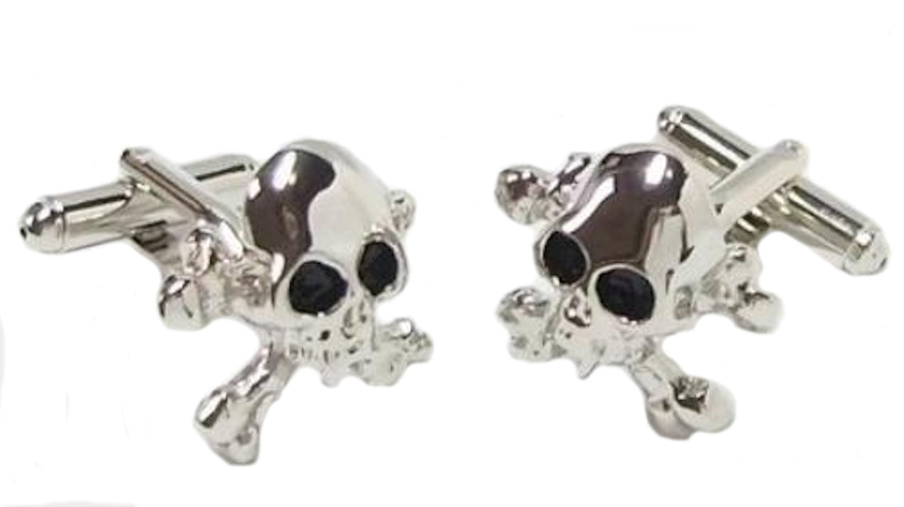 Skull and Cross order Bones Cufflink in Hallmarked Sterling Silver