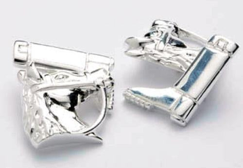 Sterling Silver Horse Head & Riding Boot Cufflinks