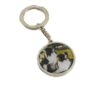 Border Fine Arts Studio Collection Keyring - Ready & Waiting (Border Collies)