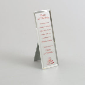 Mirrored Verse Plaque - Happy 40th Birthday