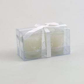 Scented Wedding Votive Candles with heart motif  2 Pack