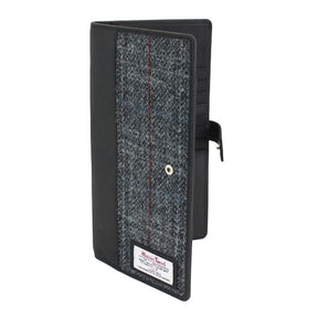 Harris Tweed Travel Document Wallet: Berneray Grey
