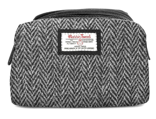 Harris Tweed Make Up & Cosmetics Bag: Grey Herringbone