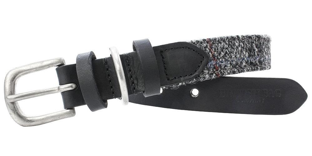 Harris Tweed Wide Dog Collar (Small): Berneray Grey