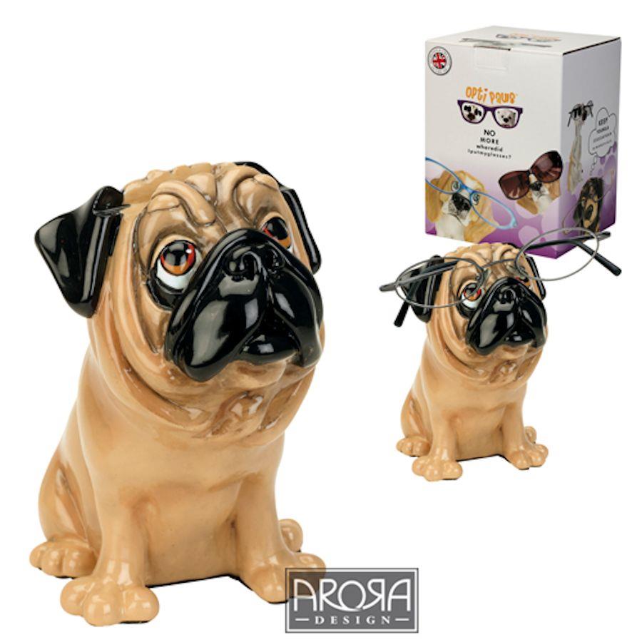 Optipaws Tan Pug Dog Glasses Holder