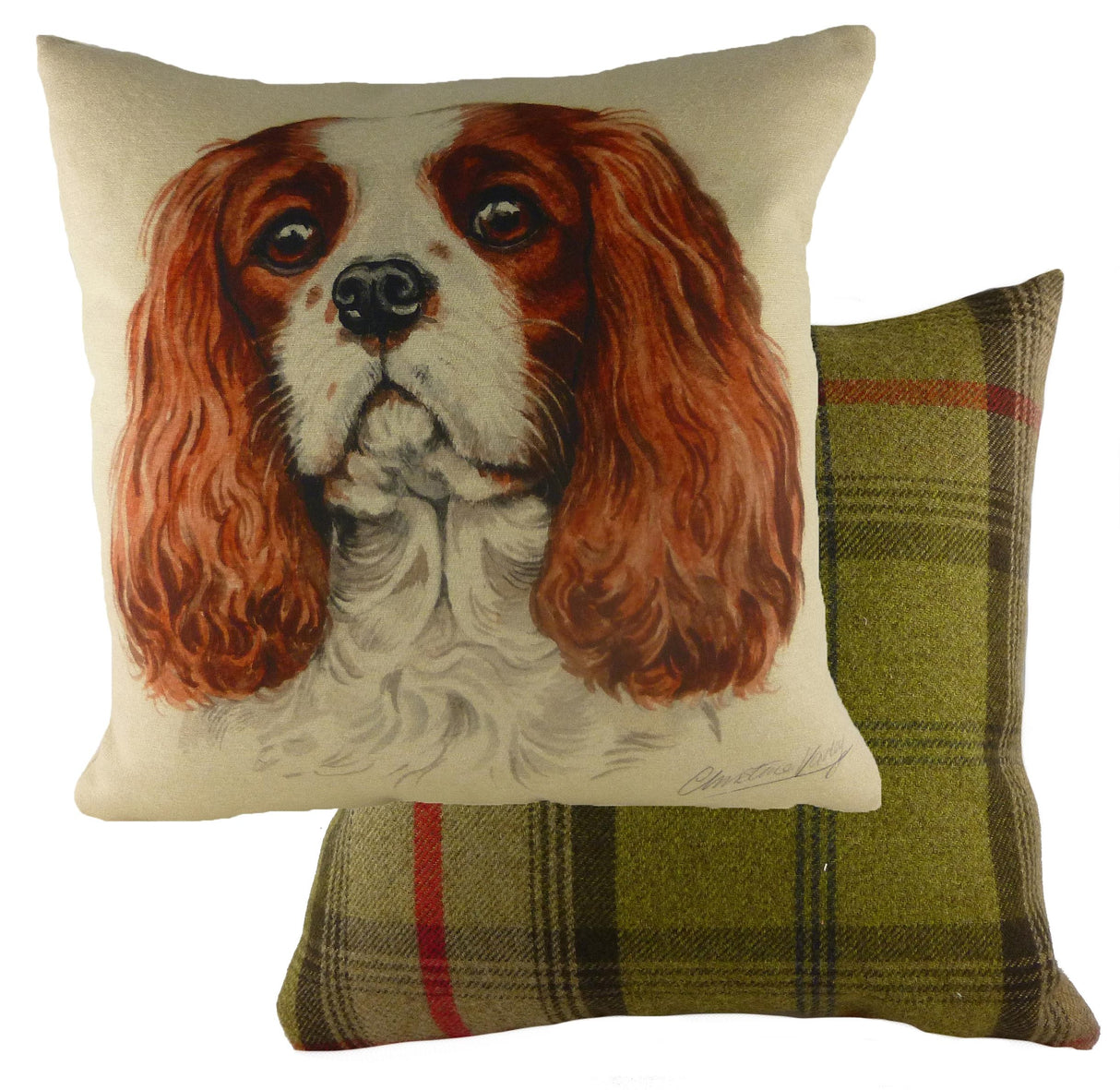 Evans Lichfield Waggydogz Cushion Cover: King Charles Spaniel 17x17"