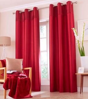 Catherine Lansfield Opulent Velvet Red Eyelet Curtains 46" x 72"